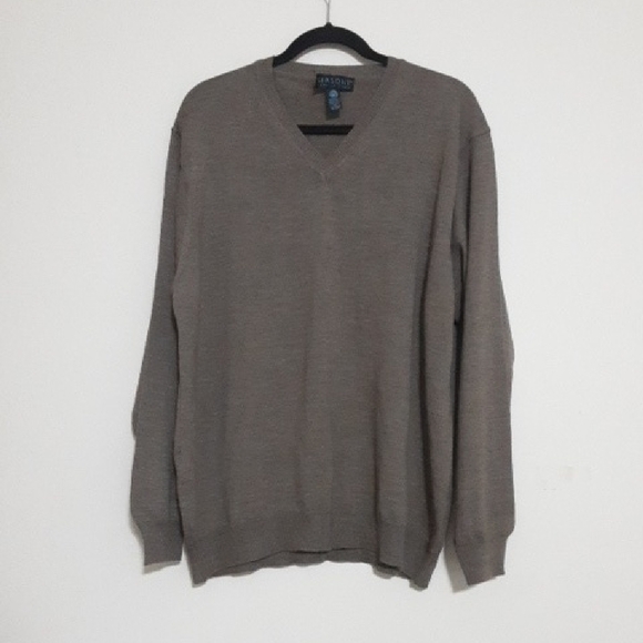 Giasone Men Brown Sweater Wool Pull Over Soft Event Office Luxury Y2k Grandpa Xl - Picture 1 of 5